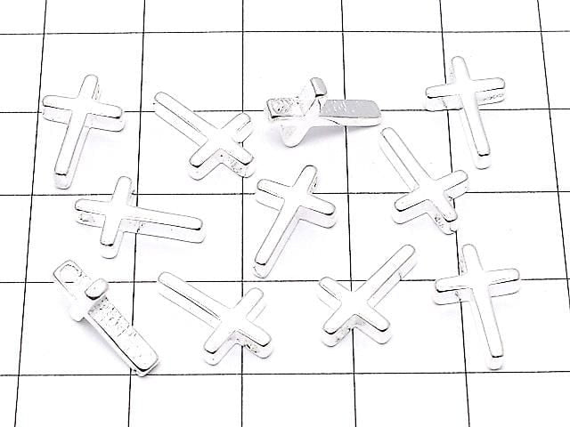 金屬吊飾 13x8.5mm 十字形 銀色 3個