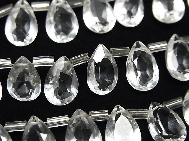 Hochwertiger Kristall AAA Birnenform facettiert 12x8mm halb oder 1Strang Perlen (18Stück)