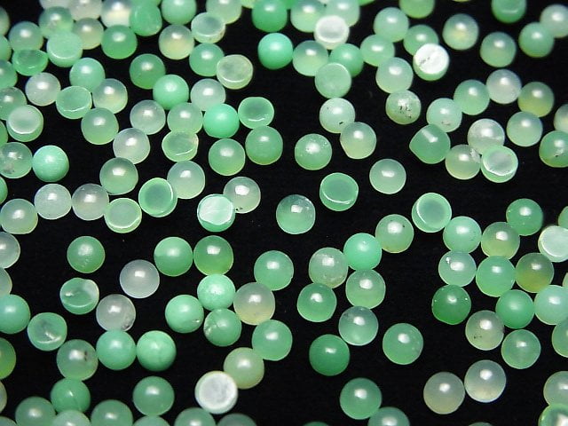 Hochwertiger Chrysopras AAA- runder Cabochon 3x3mm 10 Stück