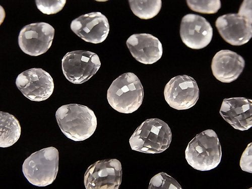 High Quality Rose Quartz AAA Half Drilled Hole Faceted Drop 6x5mm 6pcs $5.79!