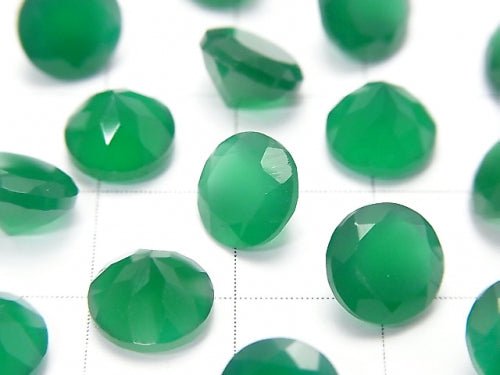 Hochwertiger grüner Onyx AAA unbohrter runder facettierter 8x8mm 5 Stück 7,79 $!