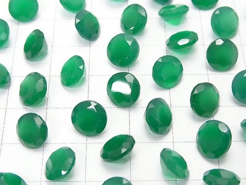 Hochwertiger grüner Onyx AAA unbohrter runder facettierter 8x8mm 5 Stück 7,79 $!