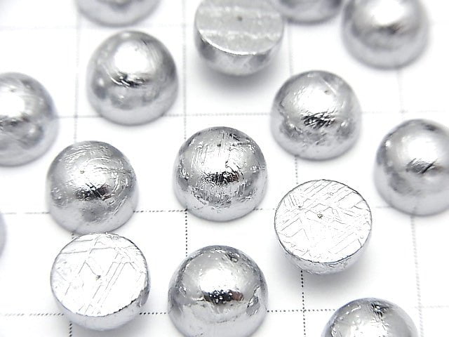Meteorite (Muonionalusta) Round Cabochon 8x8mm Silver 1pc