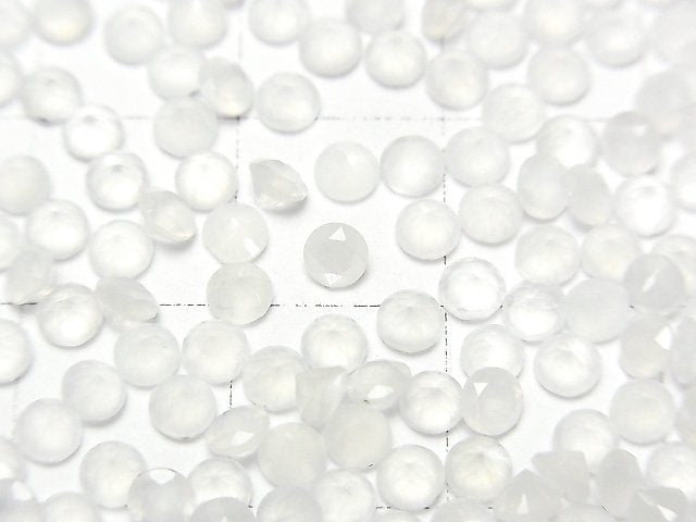 Hochwertiger weißer Mondstein AAA lose Steine rund facettiert 3x3mm 10 Stück