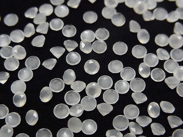 Hochwertiger weißer Mondstein AAA lose Steine rund facettiert 3x3mm 10 Stück