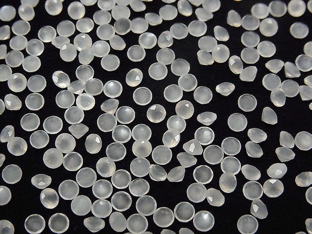 Hochwertiger weißer Mondstein AAA lose Steine rund facettiert 3x3mm 10 Stück