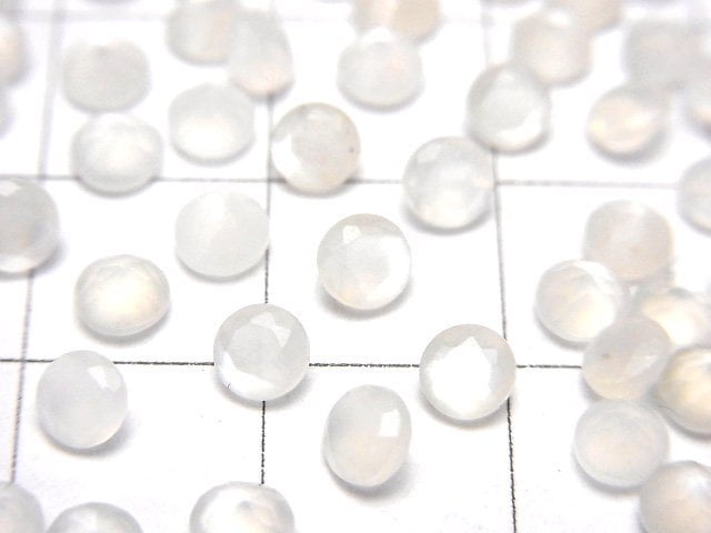 Hochwertiger weißer Mondstein AAA lose Steine rund facettiert 4x4mm 10 Stück
