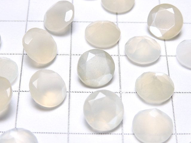 Hochwertiger weißer Mondstein AAA lose Steine rund facettiert 8x8mm 5 Stück