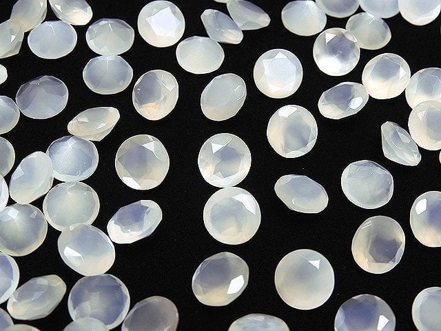 Hochwertiger weißer Mondstein AAA lose Steine rund facettiert 8x8mm 5 Stück