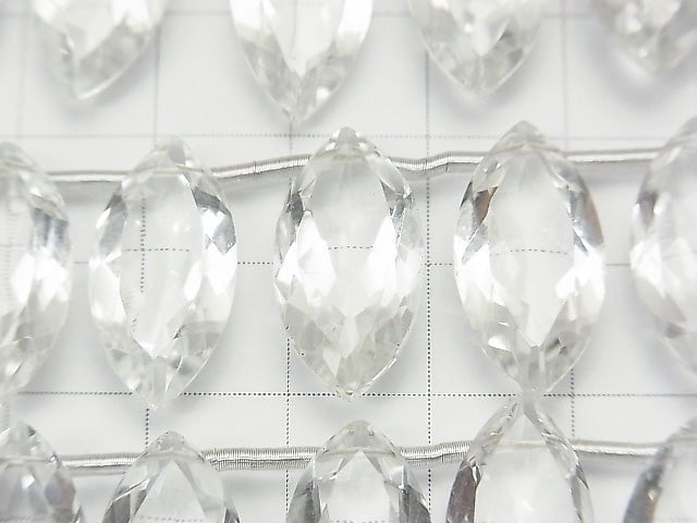 Hochwertiger Kristall AAA Marquise facettiert 20x10x6mm halb oder 1 Strang Perlen (8 Stück)