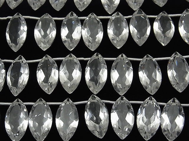 Hochwertiger Kristall AAA Marquise facettiert 20x10x6mm halb oder 1 Strang Perlen (8 Stück)