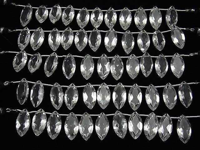 Hochwertiger Kristall AAA Marquise facettiert 20x10x6mm halb oder 1 Strang Perlen (8 Stück)