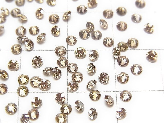 Hellbrauner Diamant Runde facettiert 2,5x2,5mm 1 Stück