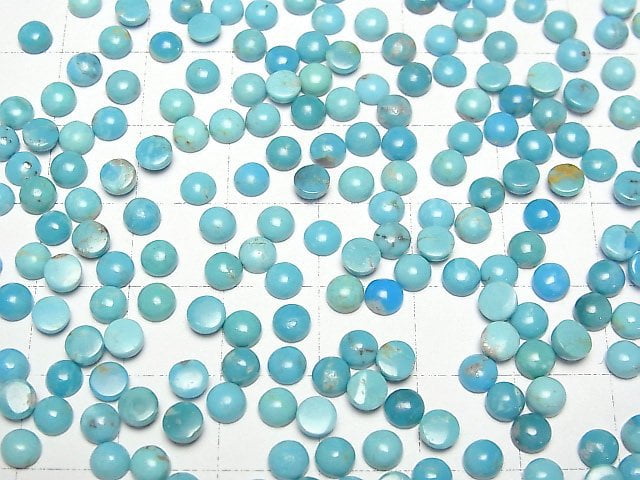 Arizona Kingman Türkis AA++ runder Cabochon 4x4mm 10 Stück