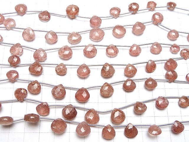 1 Strang 12,99 $! Hochwertiger rosa Epidot AA++ Kastanien facettierte Briolette 1 Strang Perlen (ca. 6 Zoll / 15 cm)