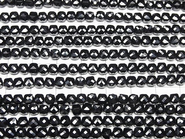 High Quality! Black Spinel AAA Cube Shape 4x4x4mm 1strand beads (aprx.15inch/37cm)