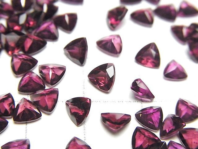 Hochwertiger Rhodolith Granat AAA Lose Steine Dreieck Facettiert 5x5mm 5 Stück