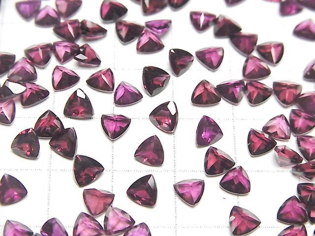 Hochwertiger Rhodolith Granat AAA Lose Steine Dreieck Facettiert 5x5mm 5 Stück