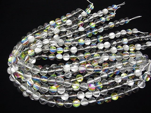 Regenbogen Luna Flash rund 10mm 1strang Perlen (ca. 15 Zoll / 36 cm)