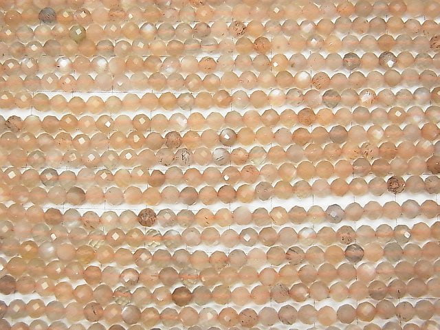 Hochwertig! Silberglanz brauner Mondstein AAA facettierte Rund 4mm 1strang Perlen (ca. 15 Zoll / 38 cm)