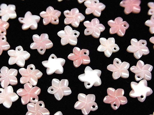 Königin Conch Muschel AAA Blumen Schnitzerei 8mm Oberloch 2Stück