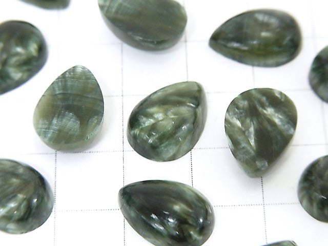 Seraphinite AAA Pear shape Cabochon 14x10mm 2pcs $5.79!