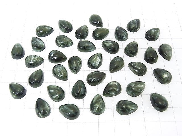Seraphinite AAA Pear shape Cabochon 14x10mm 2pcs $5.79!