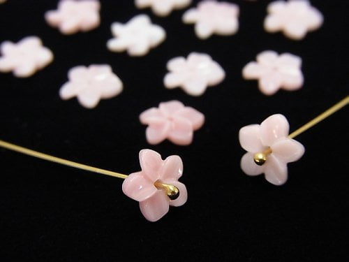 Königin Conch-Schale AAA Blumen-Schnitzerei 8mm Mittelbohrung 2 Stück