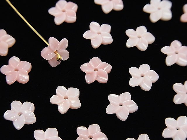 Königin Conch-Schale AAA Blumen-Schnitzerei 8mm Mittelbohrung 2 Stück