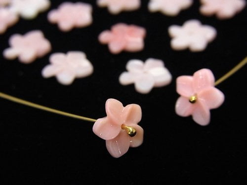 Königin Conch-Schale AAA Blumen-Schnitzerei 10mm Mittelbohrung 2 Stück