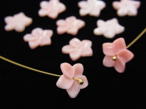 Königin Conch-Schale AAA Blumen-Schnitzerei 12mm Mittelbohrung 2 Stück
