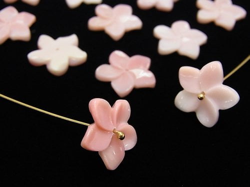 Königin Conch-Schale AAA Blumen-Schnitzerei 15mm Mittelbohrung 2 Stück