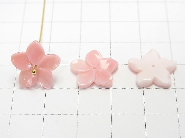 Königin Conch-Schale AAA Blumen-Schnitzerei 15mm Mittelbohrung 2 Stück