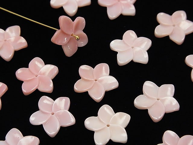 Königin Conch-Schale AAA Blumen-Schnitzerei 15mm Mittelbohrung 2 Stück