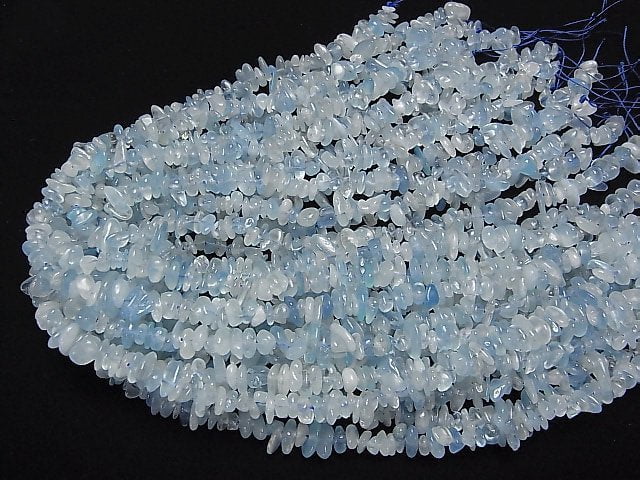 Aquamarin AAA- Chips (Kleine Nugget) 1strang Perlen (ca. 15 Zoll/38 cm)