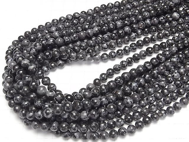 Madagaskar Indigo Gabbro Runde 6mm 1strang Perlen (ca. 15 Zoll/37 cm)