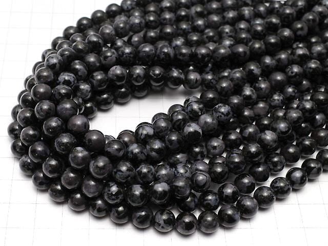 Madagaskar Indigo Gabbro Runde 8mm 1strang Perlen (ca. 15 Zoll/36 cm)