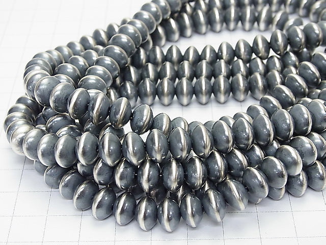 Silver925 Navajo Pearl Abacus (Rondelle) 9x6mm 1pc
