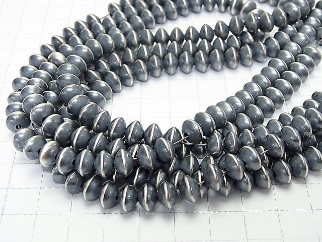 Silver925 Navajo Pearl Soroban (Rondelle) 8x5mm 4pcs