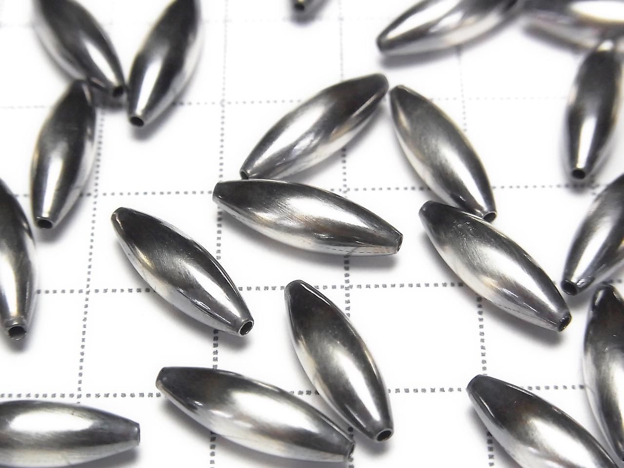 Argent 925 Perle Navajo Riz 15x5mm 2pcs