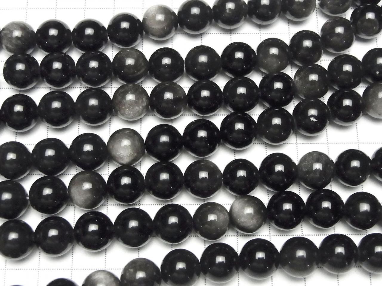 1串 $7.79!銀曜石 AAA 圓珠 12mm 1串珠子 (約15英吋/36公分)