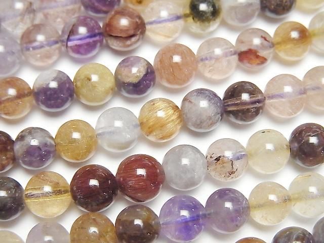 Multicolor-Quarz Runde 6mm 1strang Perlen (ca. 15 Zoll / 36 cm)