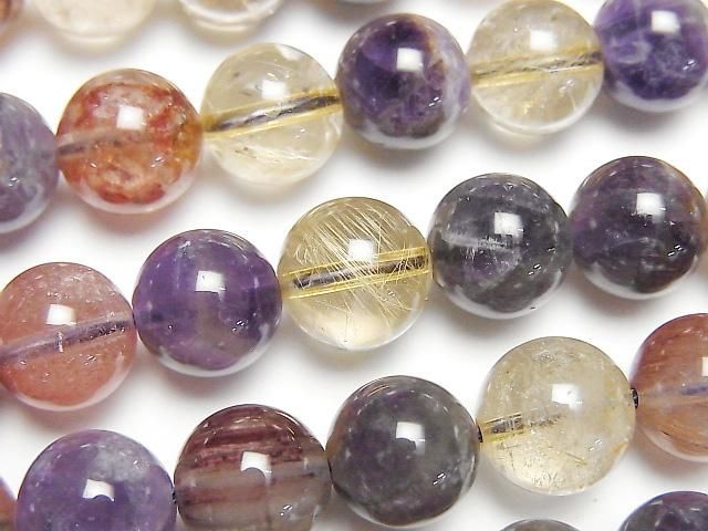Multicolor-Quarz Runde 10mm halb oder 1strang Perlen (ca. 15 Zoll / 36 cm)