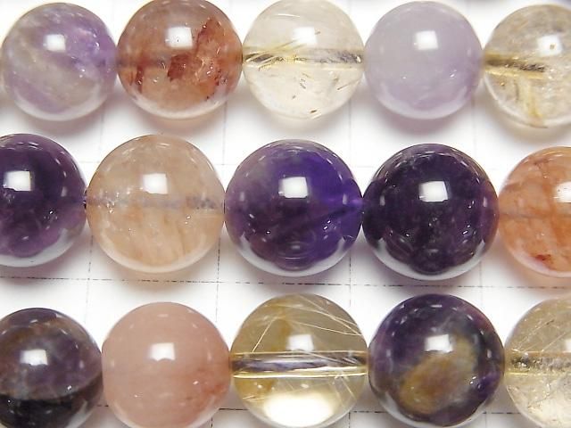 Multicolor-Quarz Runde 10mm halb oder 1strang Perlen (ca. 15 Zoll / 36 cm)