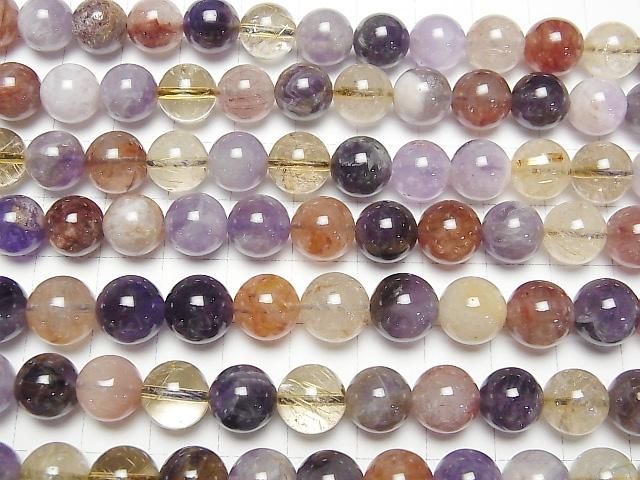 Multicolor-Quarz Runde 10mm halb oder 1strang Perlen (ca. 15 Zoll / 36 cm)