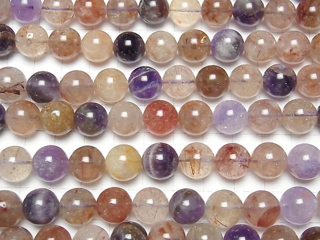 Multicolor-Quarz Runde 12mm halb oder 1strang Perlen (ca. 15 Zoll / 36 cm)