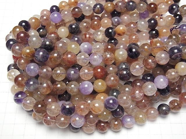 Multicolor-Quarz Runde 12mm halb oder 1strang Perlen (ca. 15 Zoll / 36 cm)