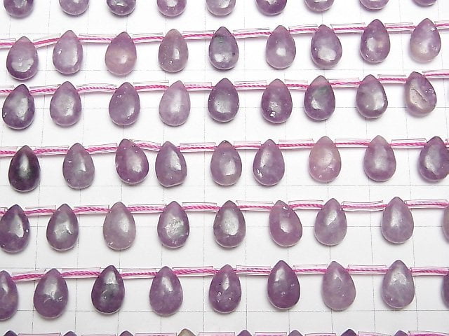 Lepidolith AA++ Birnenform (glatt) 12x8x5mm halb oder 1strang Perlen (ca. 15 Zoll / 37 cm)