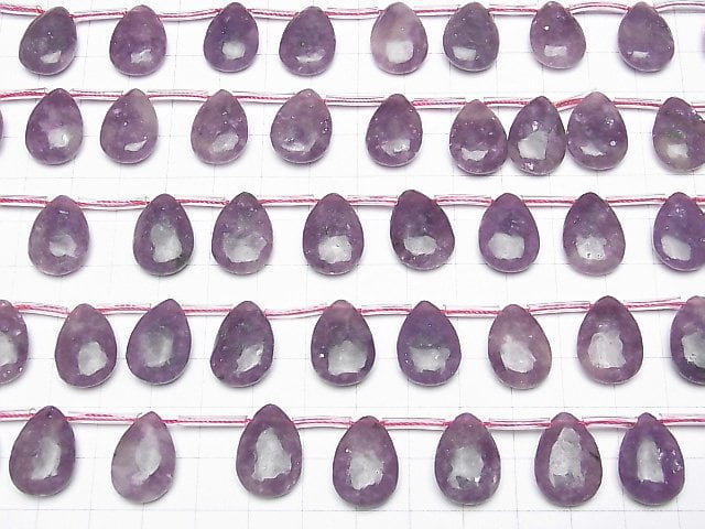 Lepidolith AA++ Birnenform (glatt) 18x13x5mm halb oder 1strang Perlen (ca. 14 Zoll / 35 cm)