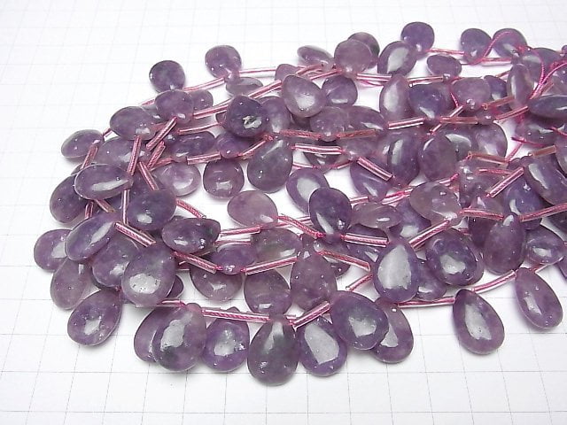 Lepidolith AA++ Birnenform (glatt) 18x13x5mm halb oder 1strang Perlen (ca. 14 Zoll / 35 cm)